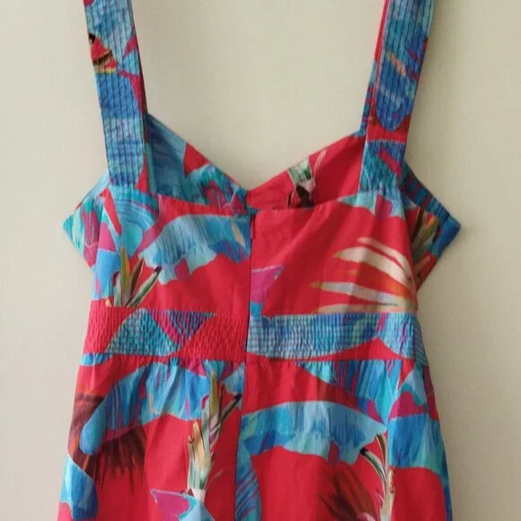 FARM RIO - Sweet Jungle Red Midi Dress - Size XL - Picture 8 of 14